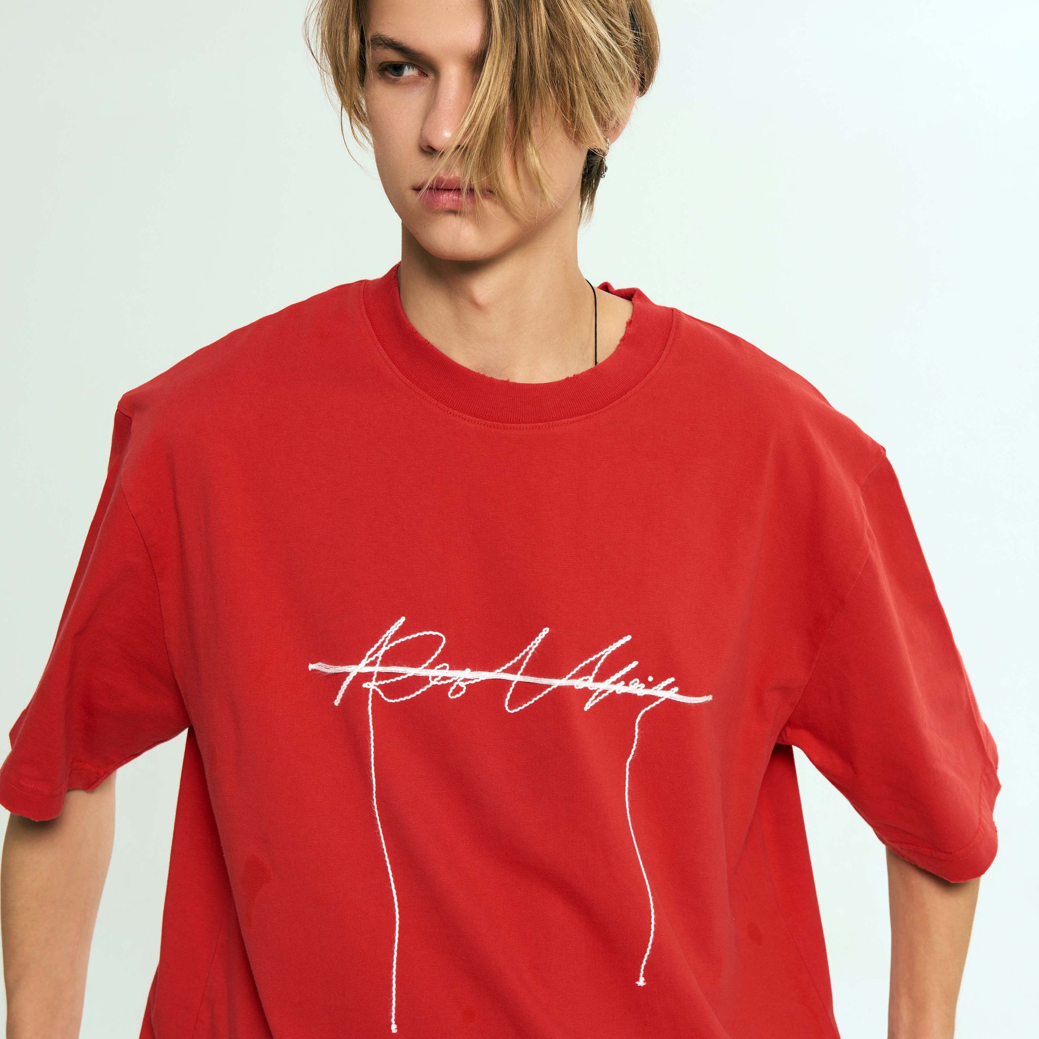 RAF VALOIS 23SS WARM POWER series "CURED" embroidered LOGO loose casual T-shirt