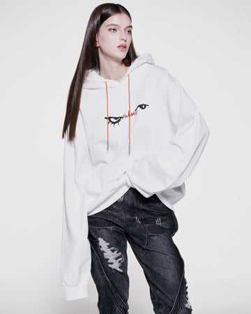 RAF VALOIS 24SS EYES Embroidered  Loose Hoodie