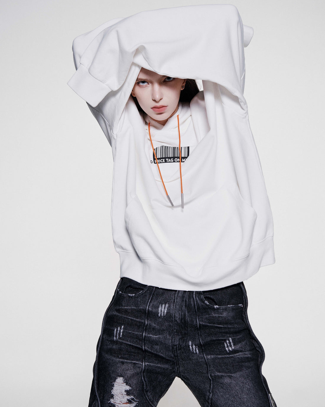 RAF VALOIS 24SS BARCODE Loose Hoodie